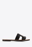 Leather sandals with "H" cut-out, black, 94-D-750-S-36, Photo 1