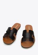 Leather sandals with "H" cut-out, black, 94-D-750-S-36, Photo 2