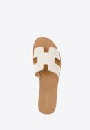 Leather sandals with "H" cut-out, cream, 94-D-750-S-36, Photo 4