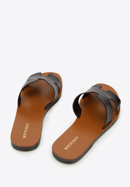 Leather sandals with "H" cut-out, black, 94-D-750-S-36, Photo 5