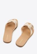 Leather sandals with "H" cut-out, gold, 94-D-750-S-37, Photo 5