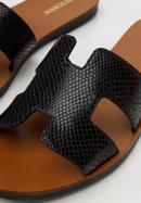 Leather sandals with "H" cut-out, black, 94-D-750-S-36, Photo 7
