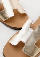 Leather sandals with "H" cut-out, gold, 94-D-750-9-35, Photo 7