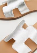 Leather sandals with "H" cut-out, silver, 94-D-750-9-36, Photo 7