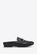 Leather mules with buckle detail, black, 98-D-954-1-40, Photo 1
