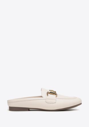 Leather mules with buckle detail, cream, 98-D-954-9-36, Photo 1