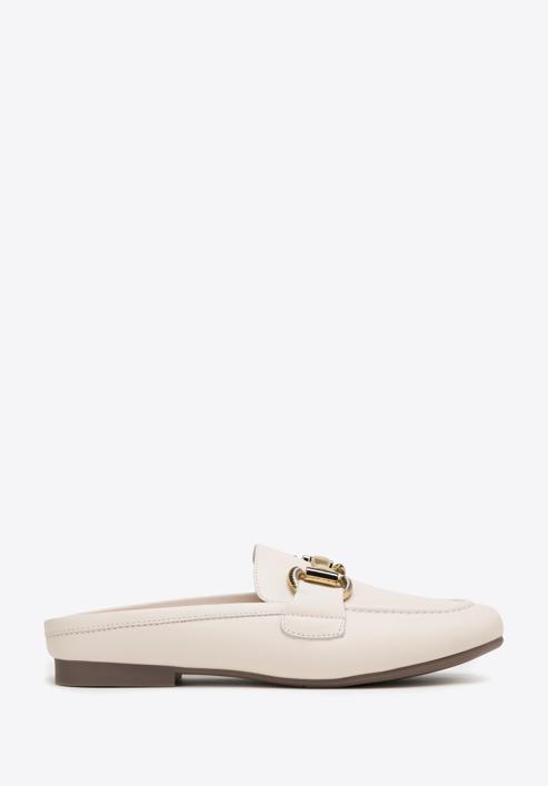 Leather mules with buckle detail, cream, 98-D-954-1-38, Photo 1