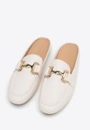 Leather mules with buckle detail, cream, 98-D-954-9-35, Photo 2