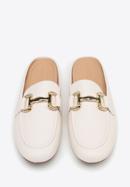 Leather mules with buckle detail, cream, 98-D-954-1-40, Photo 3