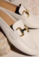 Leather mules with buckle detail, cream, 98-D-954-1-36, Photo 31