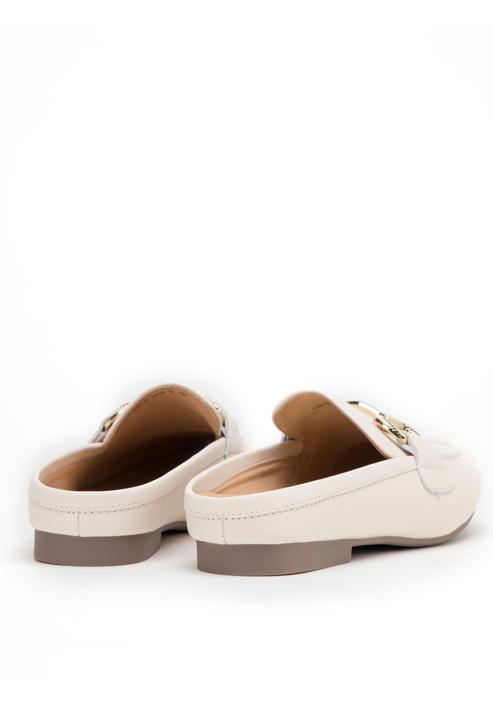Leather mules with buckle detail, cream, 98-D-954-9-35, Photo 4