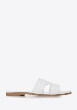 Women's sandals with geometric  cut-out, off white, 98-DP-803-0-38, Photo 1