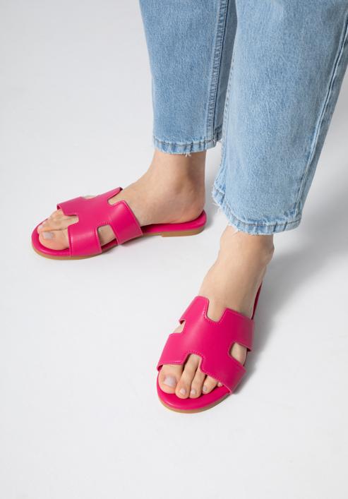 Women's sandals with geometric  cut-out, pink, 98-DP-803-5-36, Photo 15