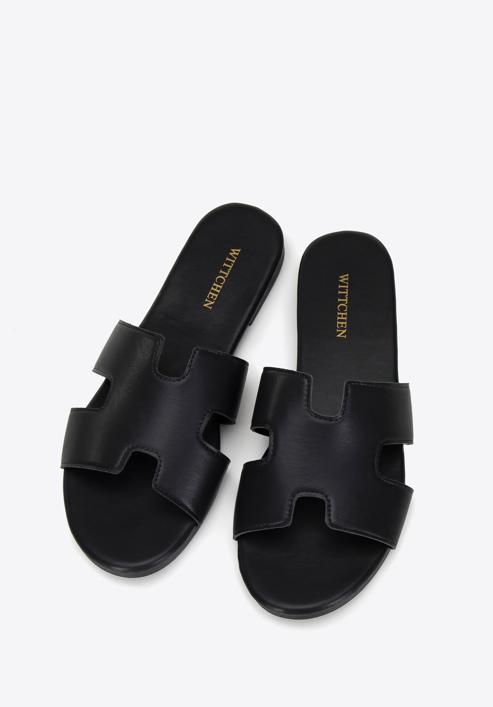 Women's sandals with geometric  cut-out, black, 98-DP-803-0-37, Photo 2