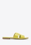 Damskie klapki z geometrycznym przodem, limonkowy, 98-DP-501-6-35, Zdjęcie 1