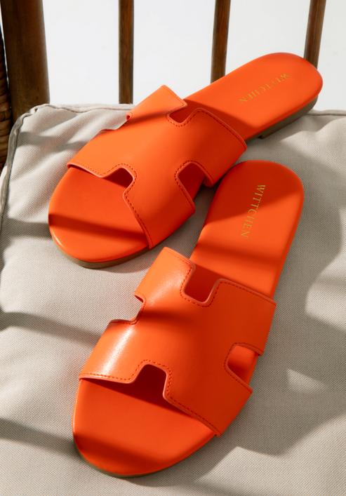 Women's sandals with "H" cut-out, orange, 98-DP-501-Y-37, Photo 20