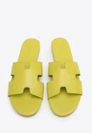 Damskie klapki z geometrycznym przodem, limonkowy, 98-DP-501-6-38, Zdjęcie 3
