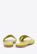 Damskie klapki z geometrycznym przodem, limonkowy, 98-DP-501-Y-35, Zdjęcie 4