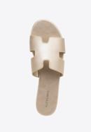 Women's sandals with "H" cut-out, gold, 98-DP-501-G-37, Photo 5