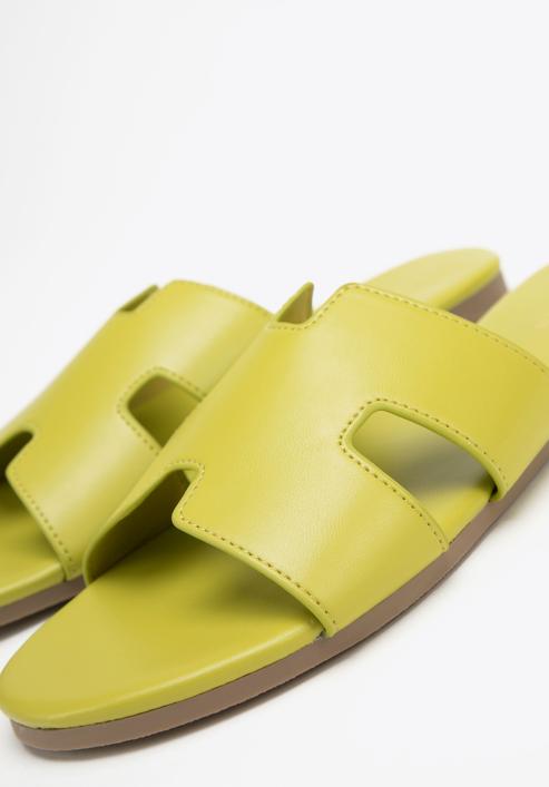 Women's sandals with "H" cut-out, lime, 98-DP-501-Y-37, Photo 7