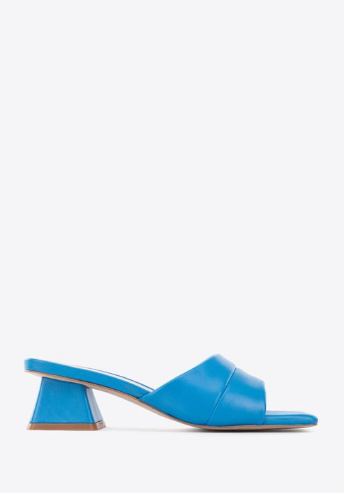 Women's soft leather slip on sandals, blue, 96-D-301-P-38, Photo 1
