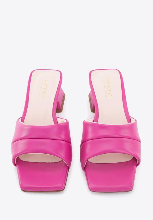 Women's soft leather slip on sandals, pink, 96-D-301-P-38, Photo 2
