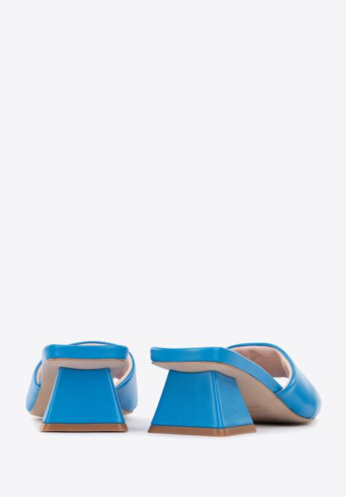 Women's soft leather slip on sandals, blue, 96-D-301-P-36, Photo 5