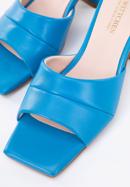 Women's soft leather slip on sandals, blue, 96-D-301-N-35, Photo 7