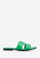 Women's sandals with "H" cut-out, green, 96-DP-804-Z-36, Photo 1