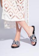 Women's sandals with "H" cut-out, black-white, 96-DP-804-5-36, Photo 15
