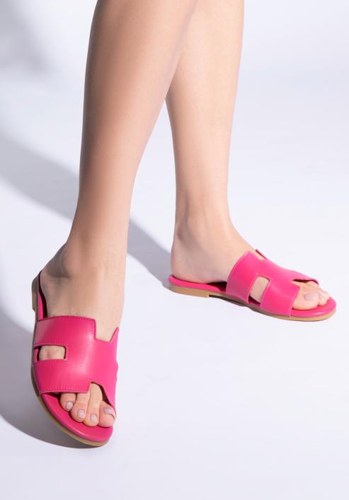 Women's sandals with "H" cut-out, pink, 96-DP-804-5-37, Photo 15