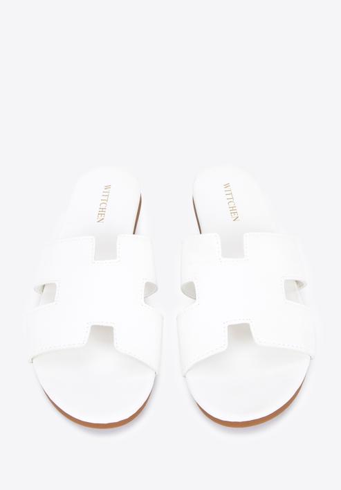 Women's sandals with "H" cut-out, white, 96-DP-804-5-36, Photo 2