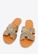 Women's sandals with "H" cut-out, brown-black, 96-DP-804-P-36, Photo 2