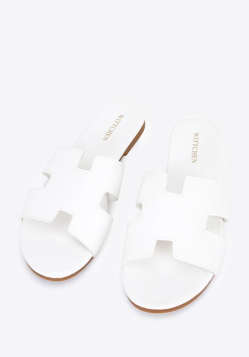 Women's sandals with "H" cut-out, white, 96-DP-804-P-36, Photo 3