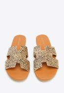 Women's sandals with "H" cut-out, brown-black, 96-DP-804-P-37, Photo 3