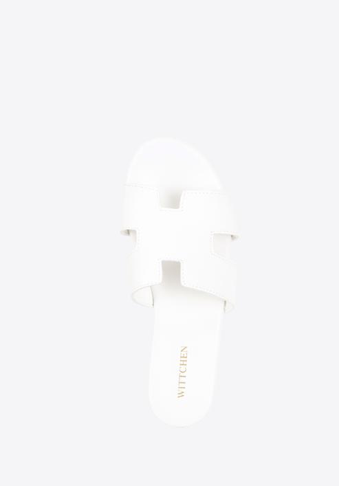 Women's sandals with "H" cut-out, white, 96-DP-804-5-36, Photo 4