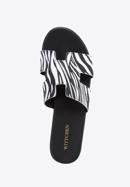 Women's sandals with "H" cut-out, black-white, 96-DP-804-Z-38, Photo 4