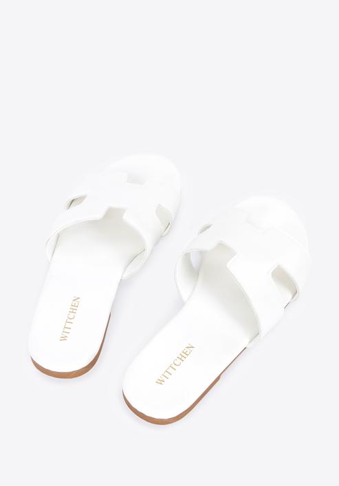 Women's sandals with "H" cut-out, white, 96-DP-804-5-36, Photo 5
