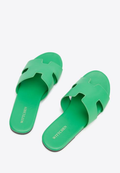 Women's sandals with "H" cut-out, green, 96-DP-804-Z-36, Photo 5
