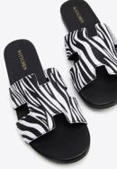 Women's sandals with "H" cut-out, black-white, 96-DP-804-5-36, Photo 7