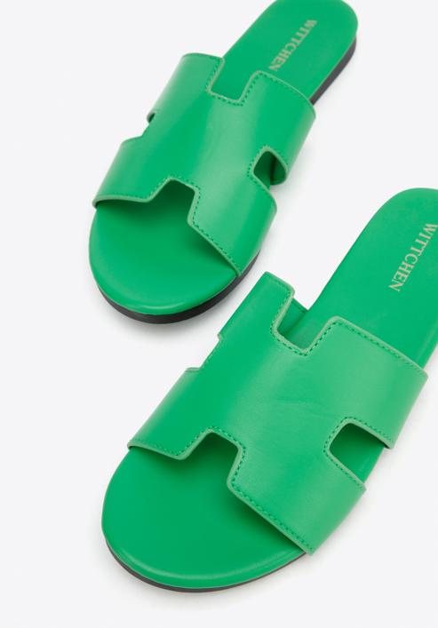 Women's sandals with "H" cut-out, green, 96-DP-804-Z-35, Photo 7