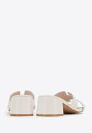 Women's block heel sandals with 'H' cut-out, cream, 98-D-974-0-37, Photo 4