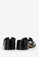 Women's block heel sandals with 'H' cut-out, black, 98-D-974-0-37, Photo 4