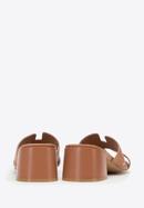 Women's block heel sandals with 'H' cut-out, brown, 98-D-974-1-38, Photo 4