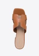 Women's block heel sandals with 'H' cut-out, brown, 98-D-974-0-41, Photo 5