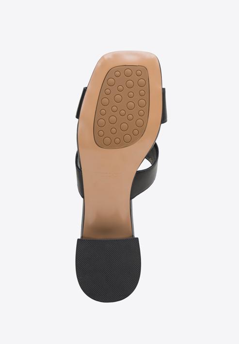 Women's block heel sandals with 'H' cut-out, black, 98-D-974-0-37, Photo 6
