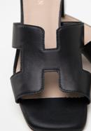 Women's block heel sandals with 'H' cut-out, black, 98-D-974-1-41, Photo 8