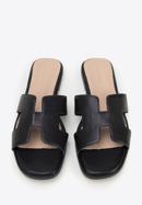 Women's leather sandals with 'H' cut-out, black, 98-D-973-0-38, Photo 3