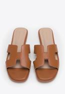 Women's leather sandals with 'H' cut-out, brown, 98-D-973-0-36, Photo 3