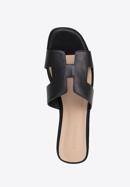 Women's leather sandals with 'H' cut-out, black, 98-D-973-1-39, Photo 5